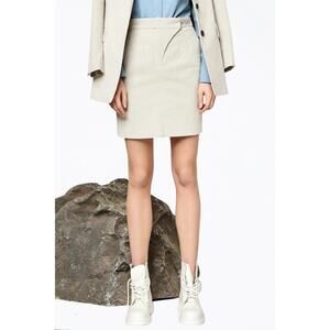 NEW LANDSCAPE stretch cotton-corduroy skirt in bone